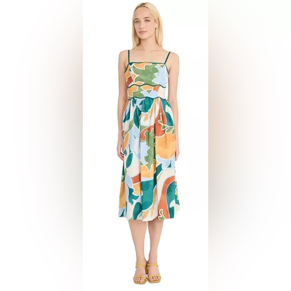 Donna Morgan Women's Cotton Printed Midi Dress | size: 18 - Picture 1 of 9